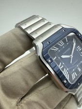 2023 Cartier Santos Blue Bezel Blue Dial Steel Auto Large Watch WSSA0048 B+P 4