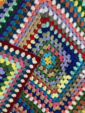 New Handmade crocheted afghan throw Granny Sq many colors , Approx 46” Square