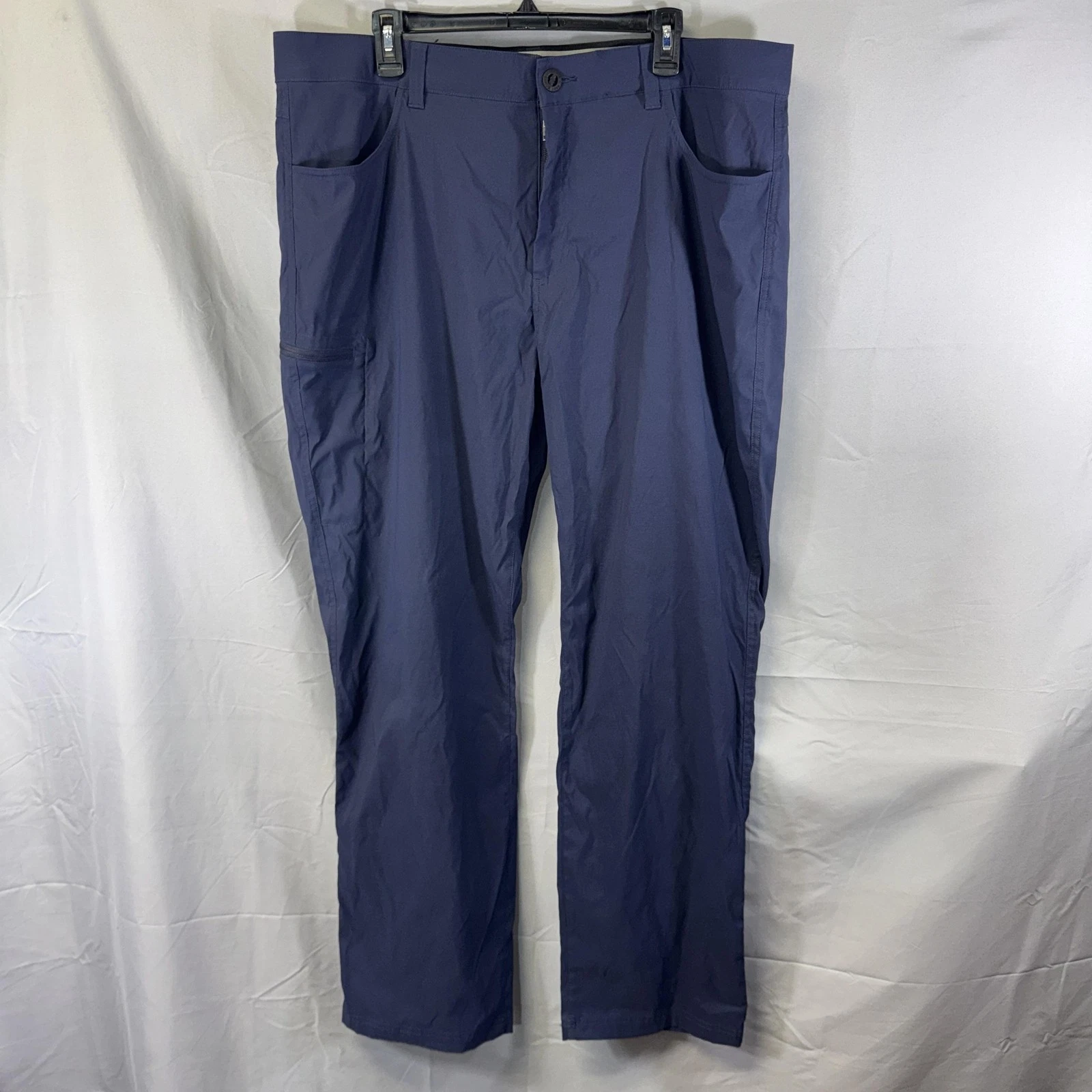 Orvis Pants Mens 40x32 Blue Stretch Lightweight Hiking Travel Zip Pockets