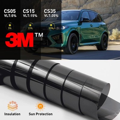 3M Tönungsfolie Scheibenfolie 5-35%VLT Sonnenschutzfolie Auto Fensterfolie 1-5m