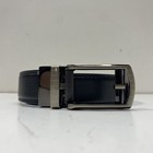 Vittelo Men's Black Leather Automatic Ratchet Belt Gunmetal Buckle 53" — photo 2