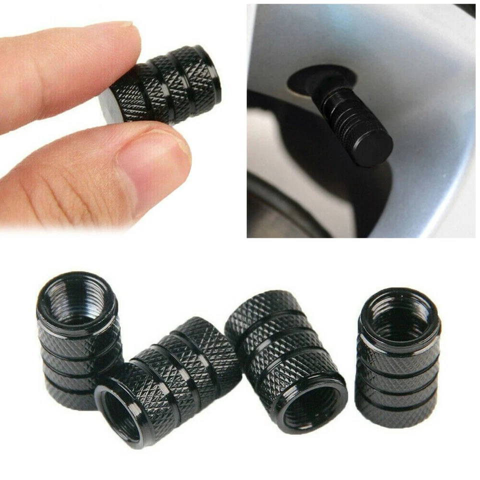4 Valve Cap Tyre Air Dust Covers Car Wheel Tyre Valve Black Car Valve Cap New - Image 4 of 4