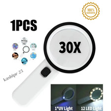 30X LED Magnifying Glass Handheld with UV Light for Reading Jewelry Repair - Image 5