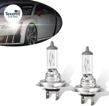 Pack-2 Car H7 Halogen Bulbs, 55W 12V Quartz Lamp, Super Bright Beam Low/High Bea