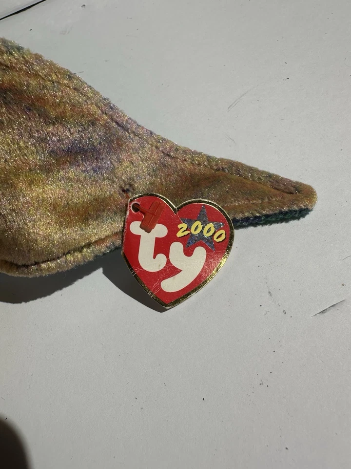 Ty Beanie Baby Swoop Pterodactyl 2000 Dino MWMT Iridescent Plush Retired VTG USA - Image 2 of 4