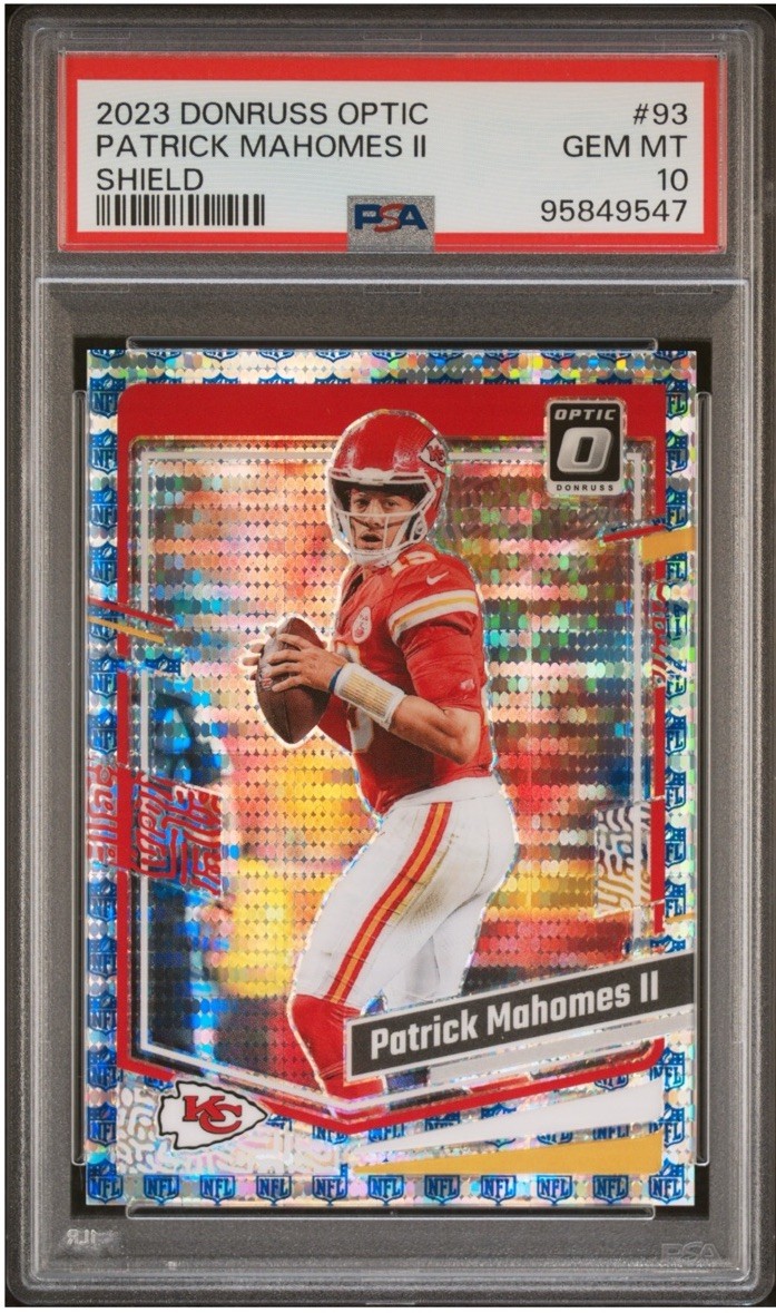 2023 Panini Donruss Optic Patrick Mahomes II #93 Shield Prizm /32 POP 5!