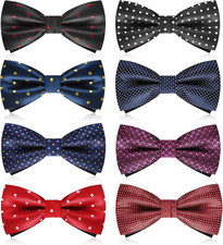 Men'S Bow Tie 8 Packs Pre-Tied Bow Tie, Adjustable Formal Tuxedo Bowtie Set