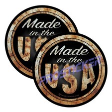 Made In The USA America Rat Rod Decal (One) 3" 2 Pack ProSticker 714 2PK