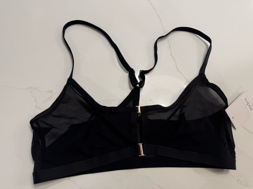 Auden Women's Size S Mesh Unlined Triangle Bralette Black Intimate