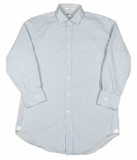 J Crew Thomas Mason Shirt Mens Small White Ludlow Blue Striped Button Up Woven
