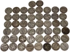 50 Mercury Dimes Full Roll 90% Silver $5 Face Value Circulated Junk Silver