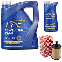 MotoröL Set Mannol 10W-30 API SN 6 Liter + ÖLfilter FüR Audi A3 TT VW Golf IV