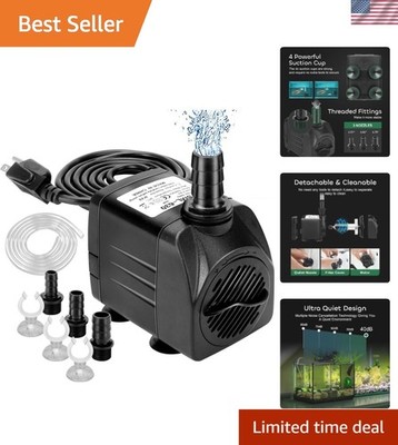 Efficient 550GPH Submersible Pump with Adjustable Flow for Aquatic Environments