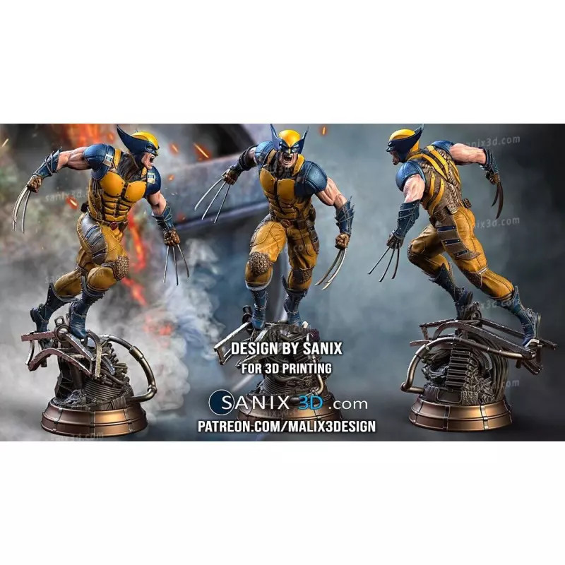 Figurine Wolverine fury 18cm résine 3D pour fin de frustration peinture