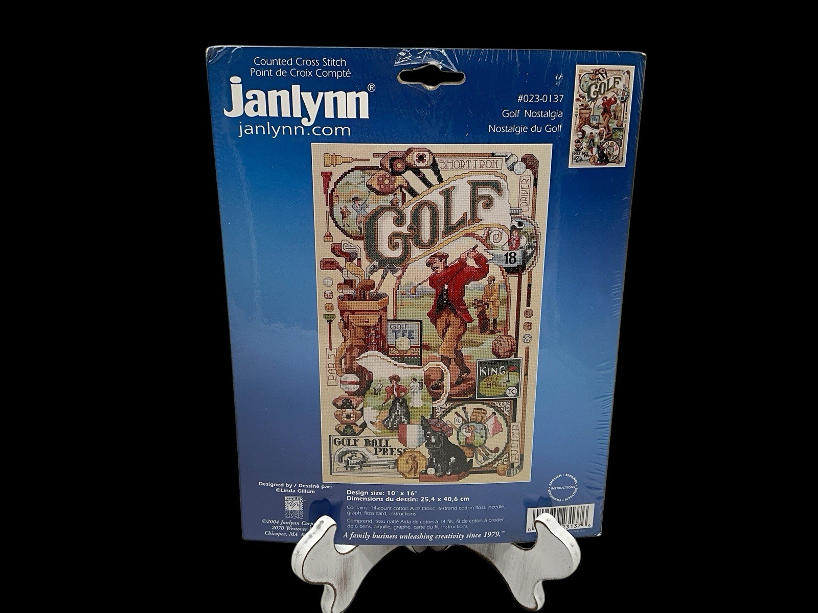 Janlynn Counted Cross Stitch Kit Golf Nostalgia 10x16 14 count #023-0137 NIP