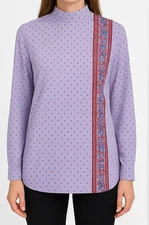 Vintage Lady Blair Top Size 14 Floral Pueple Long Sleeve Cottagecore Retro