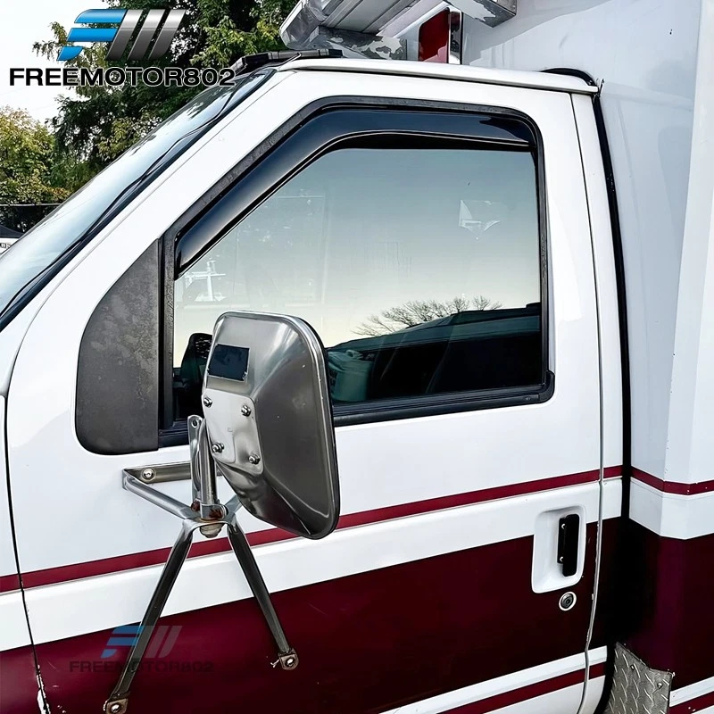 Se adapta a 92-06 Ford Econoline serie E furgoneta viseras de ventana protector deflector en canal Foto 3 de 4