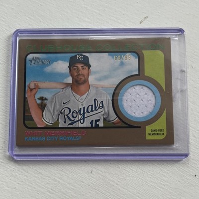 2022 Topps Heritage High Clubhouse Whit Merrifield #CCR-WM Gold /99 Royals