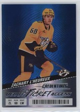 2024 Upper Deck Credentials Debut Ticket Access Blue /399 Zachary L'Heureux 1r1m