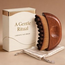 Lymphatic Contour Face Brush - Wooden Handle Lift Lymphatic Drainage Face Brush