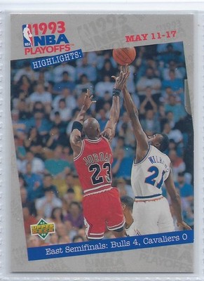 1993 UPPER DECK MICHAEL JORDAN #187 NBA PLAYOFF HIGHLIGHTS BULLS 4, CAVS 0