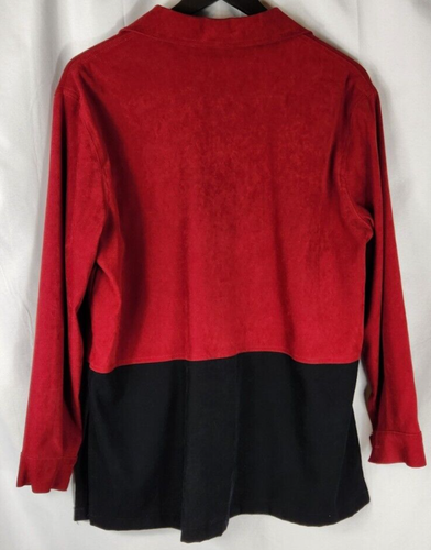 Vintage Expression SE Color Block Faux Suede Shirt Blazer Jacket Size 10 - Picture 8 of 9