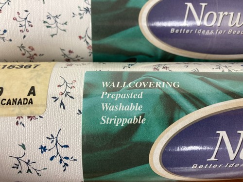 NIP, Norwall, Prepasted, Floral Wall Covering, 55.7sq ft rolls - Picture 3 of 13