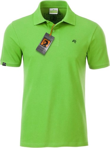 JAN 8010 Bio Baumwolle Basic Polo Shirt Männer Organic COMPANIEER Grün Lime C .. - Bild 1 von 6