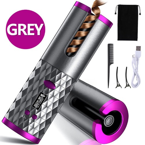 Hair Curler LCD Ceramic Cordless Auto Rotating Wireless Waver Curling Iron Salon - Picture 20 of 23