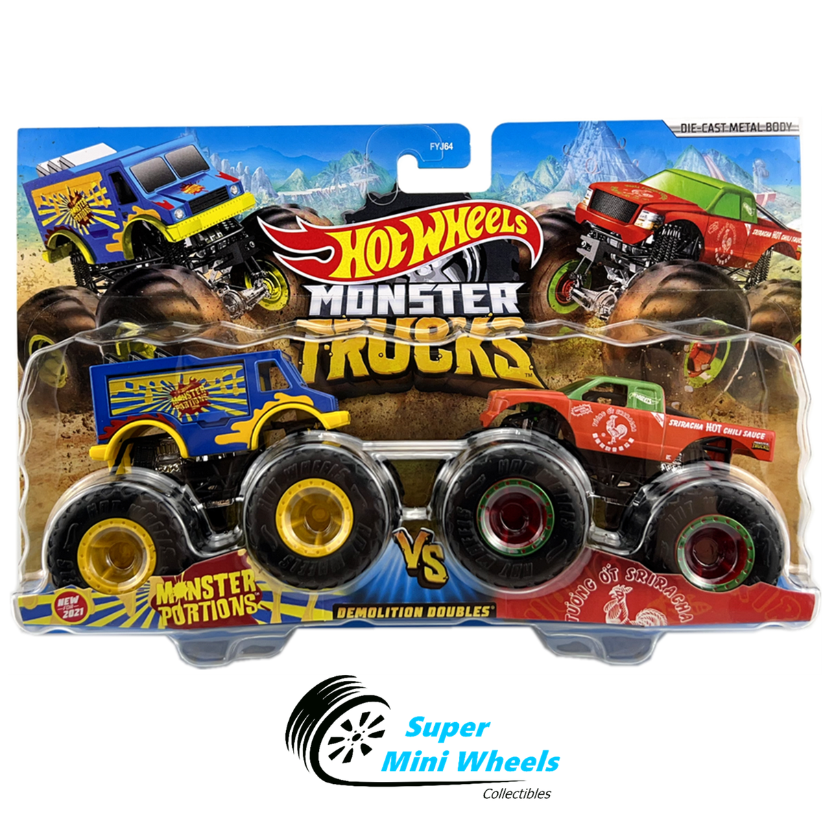 Hot Wheels 2021 Monster Truck 2 Pack - Monster Portions VS