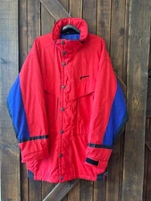 VTG Tyrolia Skiwear Winter Ski Jacket Coat Men's Red Zip Up Micro Seal Size L