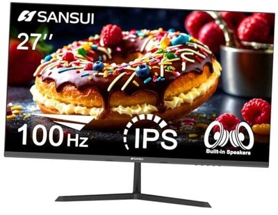  Computer Monitor 27 inch IPS 100hz 1080P PC 27in FHD IPS 100hz HDMI/Speakers
