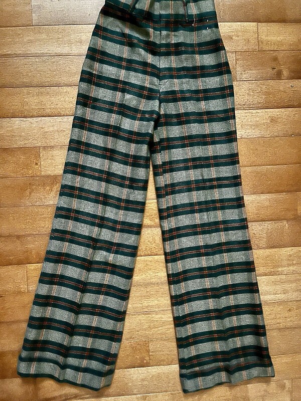 Vintage 70's h.i.s. for her Plaid Bell Bottom  Approx Waist 24/26 x 32 length
