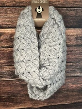 Falls Creek Soft Blue Chunky Knit Loop Infinity Scarf  New with Tags