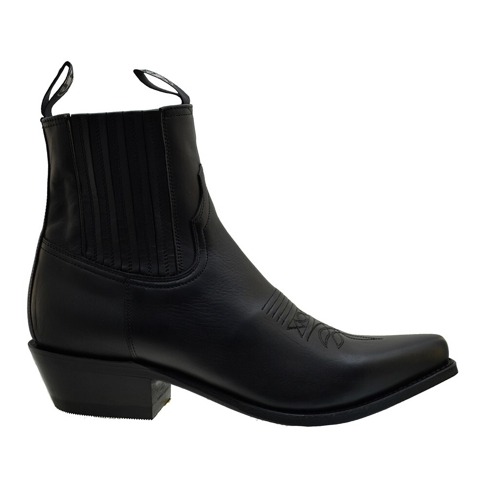 Men's Cowboy Boots Sendra 6479 Black Leather Cuban Heel size 46