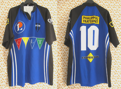 Maillot rugby U.F.O.R FIRMINY porté n°15 vintage Proact shirt XXL
