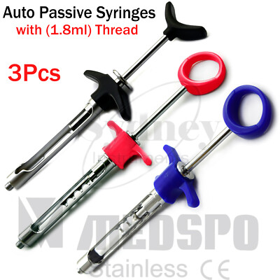 3 Pcs Auto Passive Syringe European Thread Anesthesia Instruments