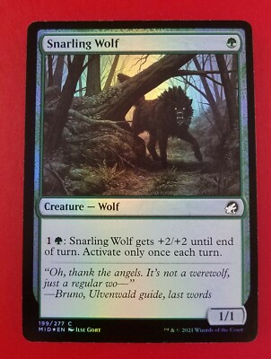 1x Snarling Wolf | FOIL | Innistrad Midnight Hunt | MTG Magic Cards | eBay