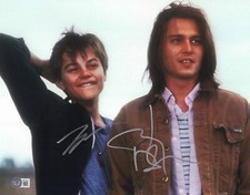 JOHNNY DEPP LEONARDO DICAPRIO SIGNED 11X14 PHOTO WHAT'S EATING GILBERT GRAPE BAS