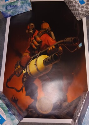 Team Fortress 2 TF2 Pyro Painting Poster Official Valve Store 24'' x 36''
