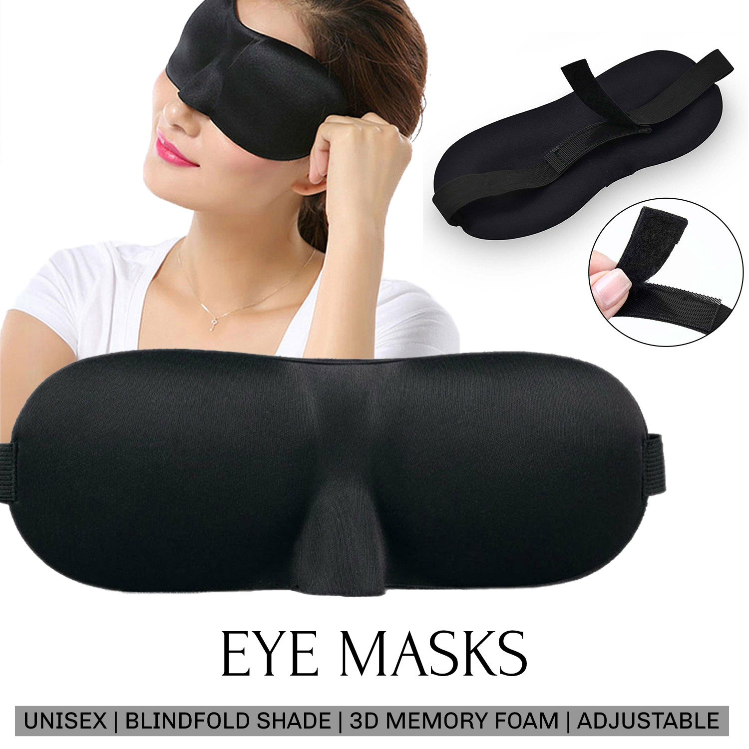 GB Acolchado Antifaz para Dormir 3D Ojo Opaco Lujoso Ojo Funda Viaje Venda