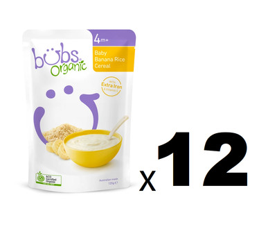bubs organic baby rice cereal 125g