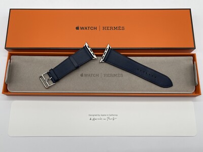 未開封 Apple Watch HERMES バンド 黒/青 40mm 41mm Genuine Apple Watch Hermes NAVY Single Tour Leather Band 49mm 46mm