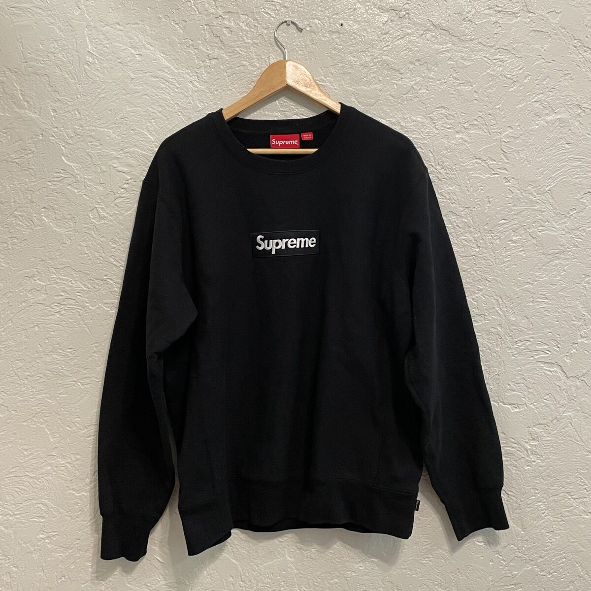 Supreme Box Logo Crewneck Sweatshirt Black FW18 Size Large