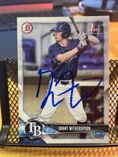 Grant Witherspoon Autographed Signed 1st Bowman Card Tampa Bay Rays