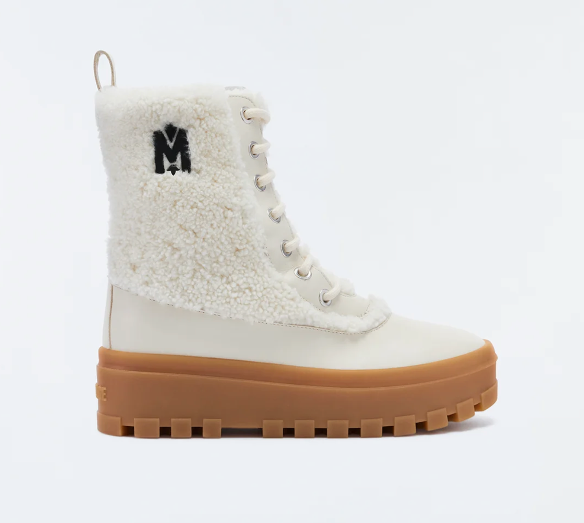 MACKAGE HERO-White Shearling-Lined Plateform Bottom Winter Boot