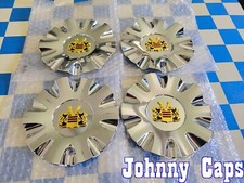 Vogue Wheels C-028-c. Custom New Chrome Wgold Emblem Center Cap Jc Qty. 4