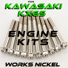 Works Nickel ENGINE Bolt Kit for Kawasaki KX65 | Get a Titanium Look 