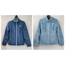 Women's The North Face Reversible Fuzzy Jacket Size Small Blue