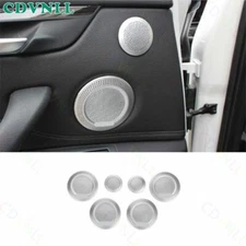 For BMW X1 F48 2016-2021 Silver Aluminum Inner Door Speaker Ring Horn Cover Trim